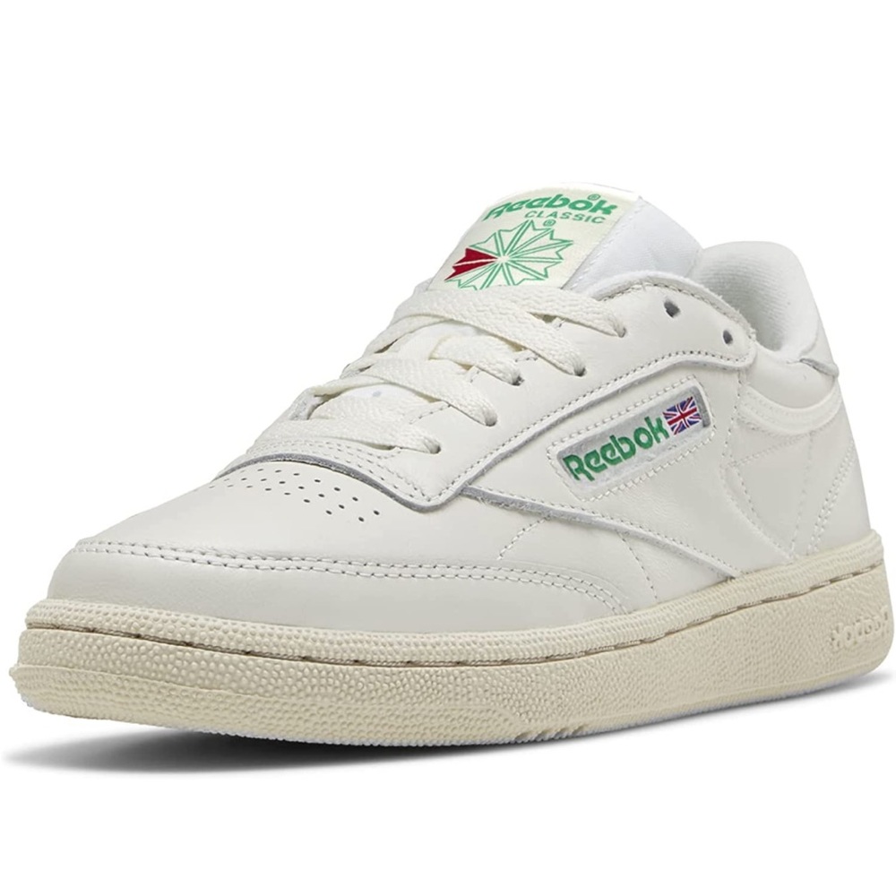 New Reebok Womens Club C85 Size 11 in Chalk/Paperwhite/Glen Green